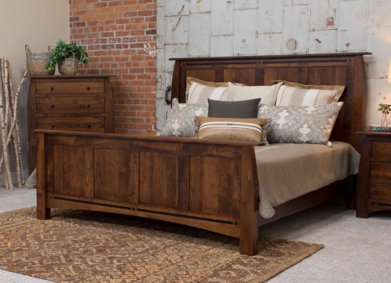 Indiana Amish Clark Amish Queen Panel Bed Walker's Furniture Panel Beds